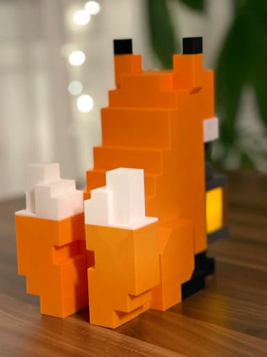Mô hình cáo ngậm đèn minecraft 2