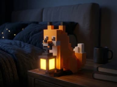 Mô hình cáo ngậm đèn minecraft 3