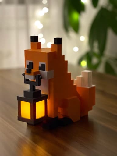 Mô hình cáo ngậm đèn minecraft 4